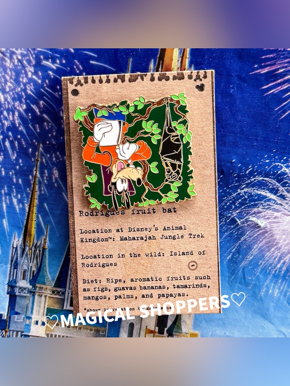 Disney Parks Animal Kingdom Theme Park Animals Mystery Pin Goofy & Fruit Bat